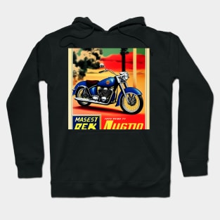 Vintage Metallic Blue Motorcycle Poster Hoodie